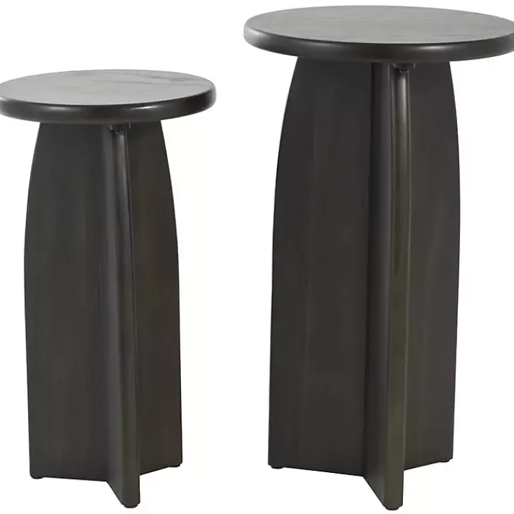Kirklands Home Accent & End Tables|Wood Modern Accent Tables, Set of 2 Black