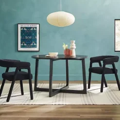 Kirklands Home Dining Tables|Wood Modern Round Dining Table Black