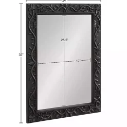 Kirklands Home Decorative Mirrors|Wood Ornate Carved Wall Mirror Black
