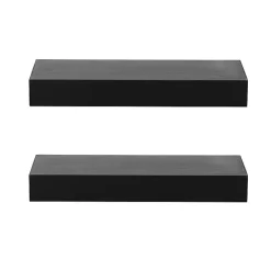 Kirklands Home Shelves|Black Wood 2-pc. Floating Shelves, 18 in.