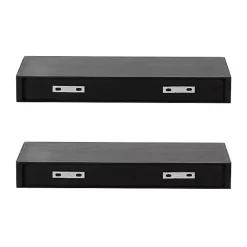 Kirklands Home Shelves|Black Wood 2-pc. Floating Shelves, 18 in.