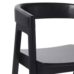 Kirklands Home Bar Stools & Counter Height Stools|Wood Rounded Modern Counter Stool Black