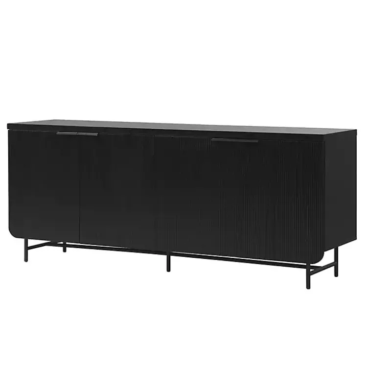 Kirklands Home Cabinets & Sideboards|Wood Scandinavian 4-Door Sideboard Black