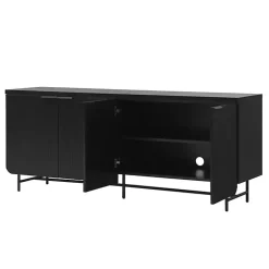 Kirklands Home Cabinets & Sideboards|Wood Scandinavian 4-Door Sideboard Black