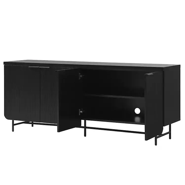 Kirklands Home Cabinets & Sideboards|Wood Scandinavian 4-Door Sideboard Black