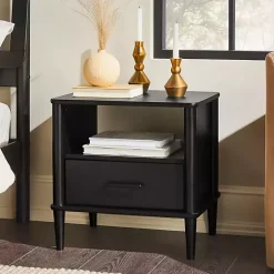 Kirklands Home Nightstands|Wood Spindle Leg Nightstand Black
