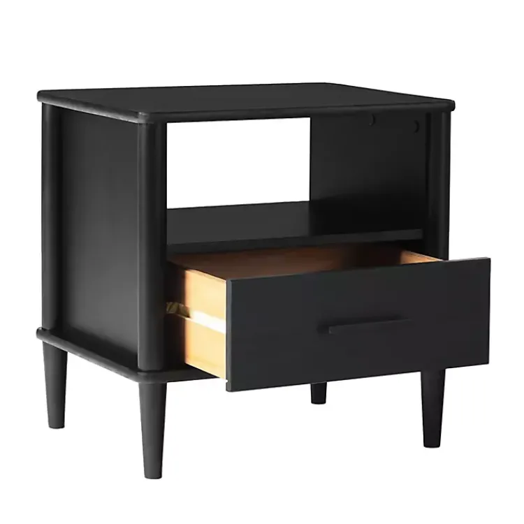 Kirklands Home Nightstands|Wood Spindle Leg Nightstand Black