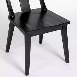 Kirklands Home Dining Chairs|Wood T-Back Dining Chair Black