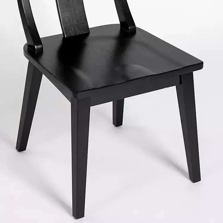 Kirklands Home Dining Chairs|Wood T-Back Dining Chairs, Set of 2 Black