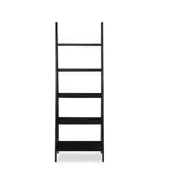 Kirklands Home Bookshelves|Wood 5-Tier Ladder Bookshelf Black
