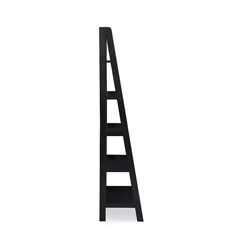 Kirklands Home Bookshelves|Wood 5-Tier Ladder Bookshelf Black