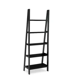 Kirklands Home Bookshelves|Wood 5-Tier Ladder Bookshelf Black