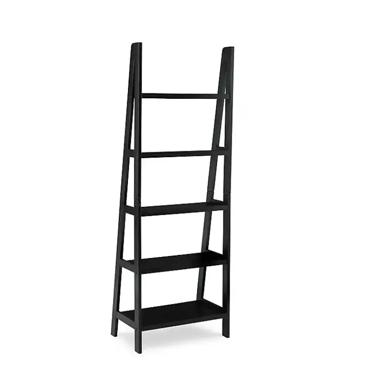 Kirklands Home Bookshelves|Wood 5-Tier Ladder Bookshelf Black