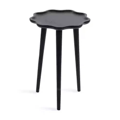 Kirklands Home Accent & End Tables|Wood Wavy Accent Table Black
