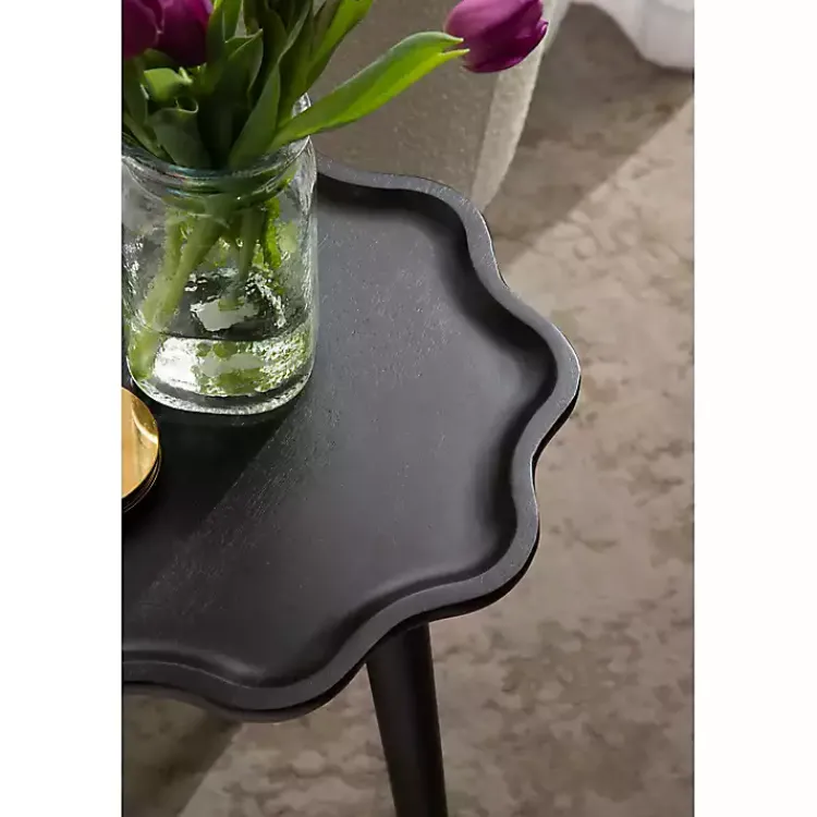 Kirklands Home Accent & End Tables|Wood Wavy Accent Table Black
