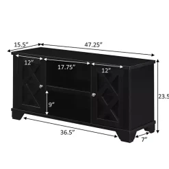 Kirklands Home Tv Stands & Media Consoles|Wood X Doors Media Cabinet Black