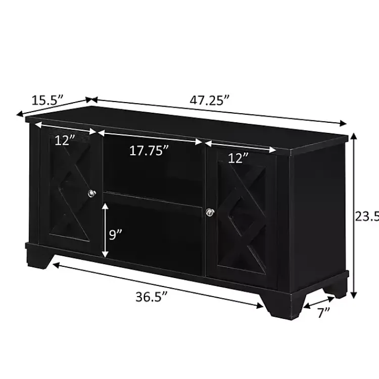 Kirklands Home Tv Stands & Media Consoles|Wood X Doors Media Cabinet Black