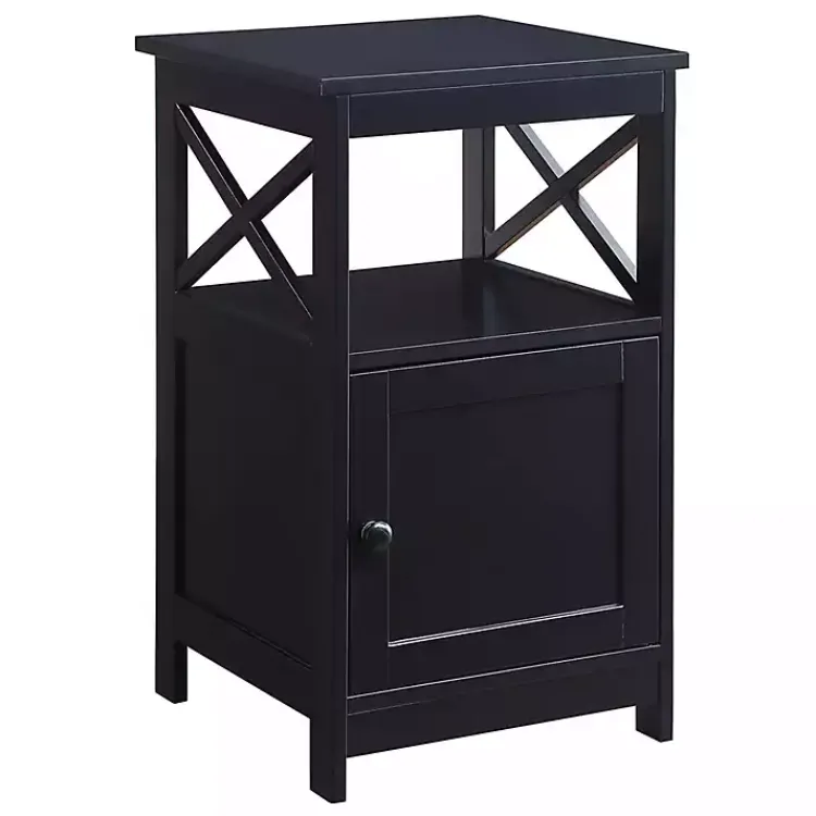 Kirklands Home Accent & End Tables|Wood X Sides Storage Accent Table Black