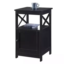 Kirklands Home Accent & End Tables|Wood X Sides Storage Accent Table Black