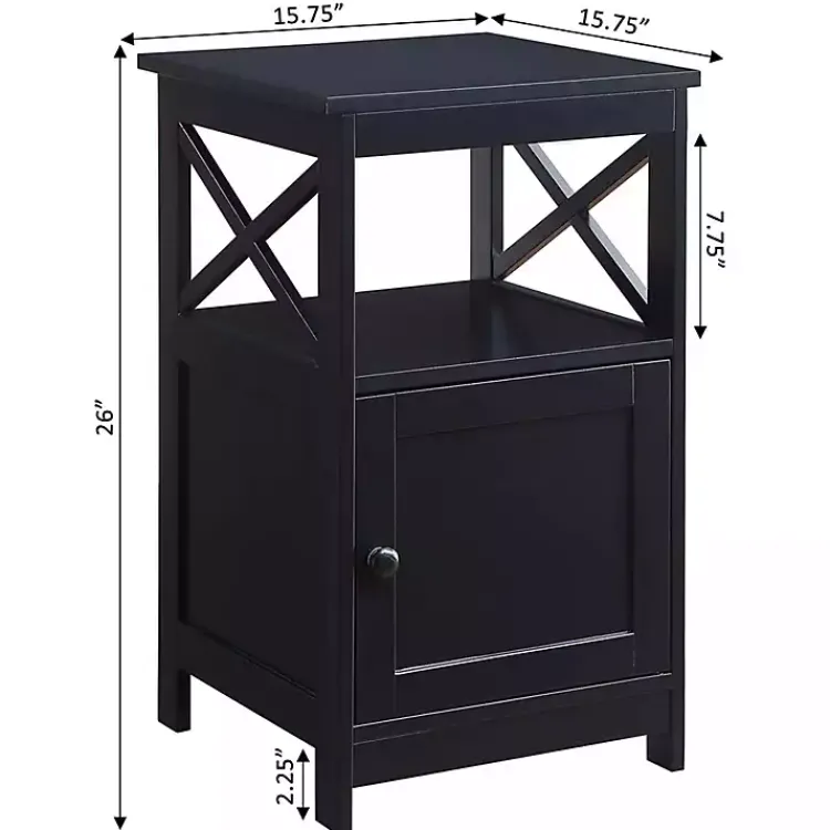 Kirklands Home Accent & End Tables|Wood X Sides Storage Accent Table Black
