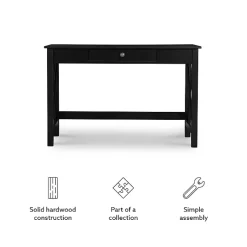 Kirklands Home Office Furniture|Wood X-Sides Desk Black