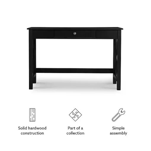 Kirklands Home Office Furniture|Wood X-Sides Desk Black
