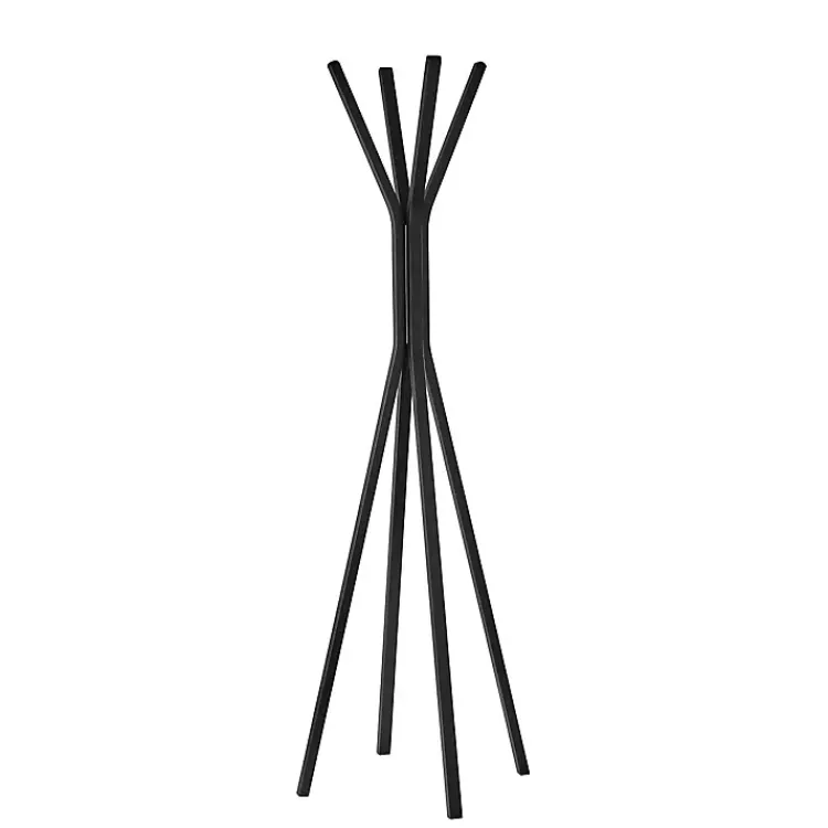 Kirklands Home Entryway Furniture|Black Wooden Tripod Leg Coat Rack