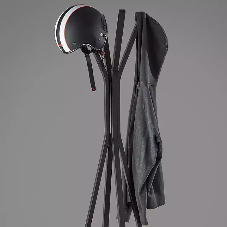 Kirklands Home Entryway Furniture|Black Wooden Tripod Leg Coat Rack