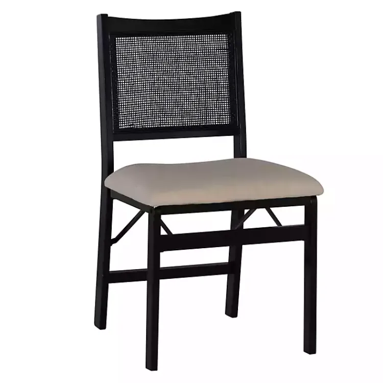 Kirklands Home Dining Chairs|Black Woven Cane Foldable Dining Chair