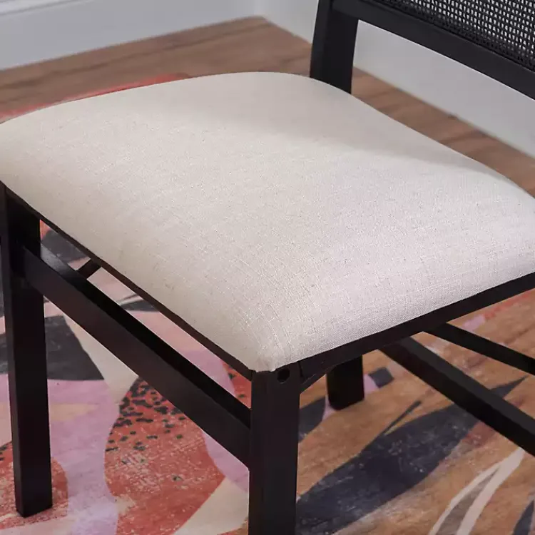 Kirklands Home Dining Chairs|Black Woven Cane Foldable Dining Chair