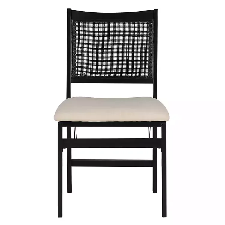 Kirklands Home Dining Chairs|Black Woven Cane Foldable Dining Chair