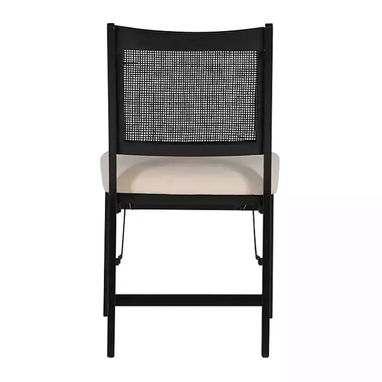 Kirklands Home Dining Chairs|Black Woven Cane Foldable Dining Chair