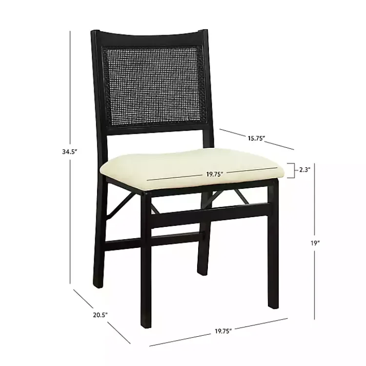 Kirklands Home Dining Chairs|Black Woven Cane Foldable Dining Chair