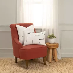 Clearance Black Woven Lines Throw Pillow Pillows