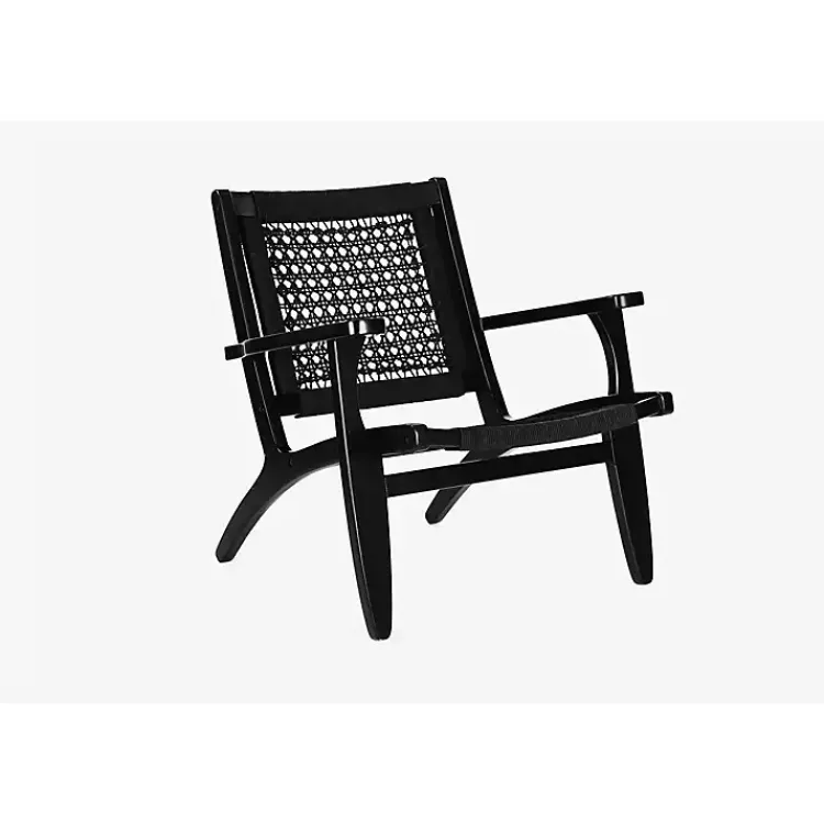 Kirklands Home Accent Chairs|Woven Rope Accent Chair Black