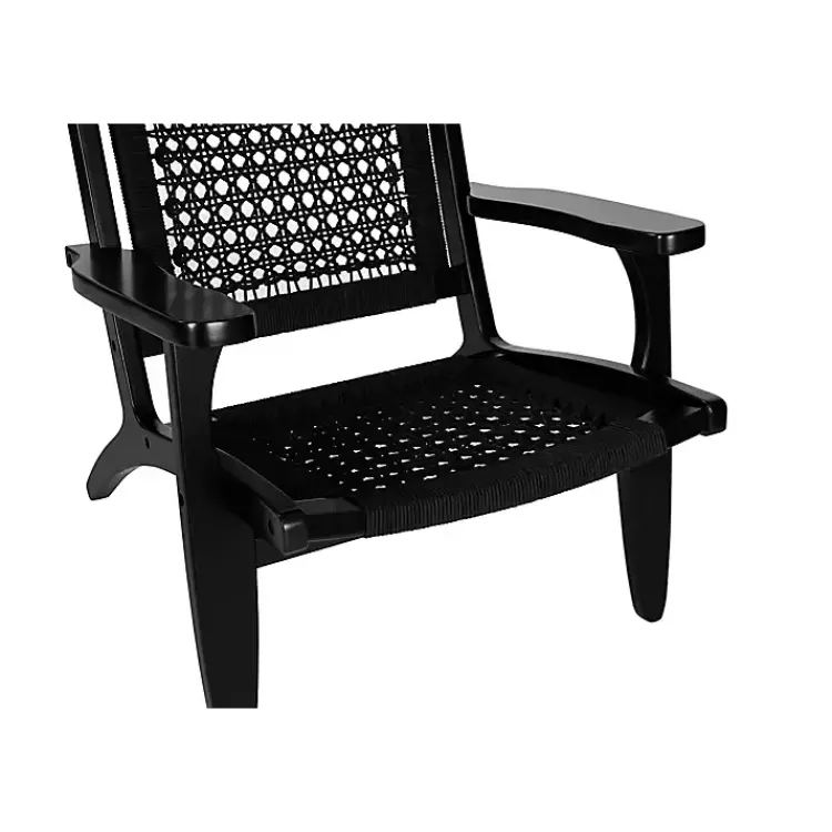 Kirklands Home Accent Chairs|Woven Rope Accent Chair Black