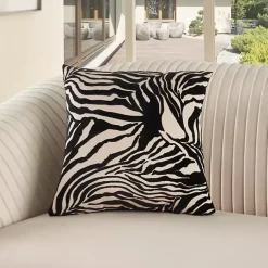 Discount Black Zebra Jacquard Pillow Pillows