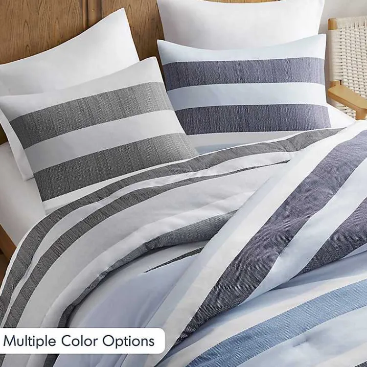 Kirklands Home Comforters|Blake Blue Stripe 3-pc. King Comforter Set