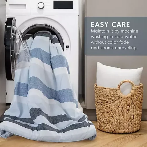 Kirklands Home Comforters|Blake Blue Stripe 3-pc. King Comforter Set
