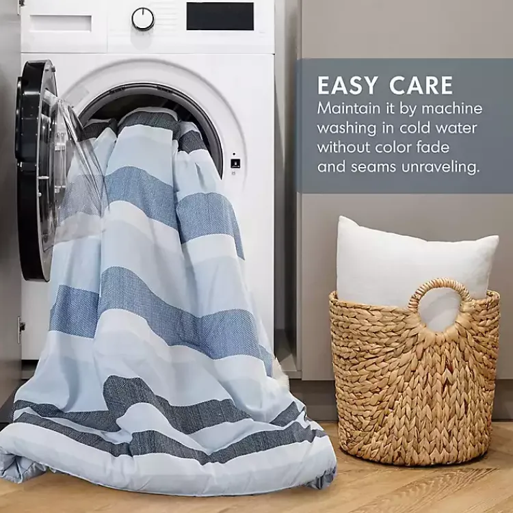 Kirklands Home Comforters|Blake Blue Stripe 3-pc. King Comforter Set