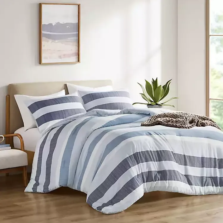 Kirklands Home Comforters|Blake Blue Stripe 2-pc. Twin/Twin XL Comforter Set