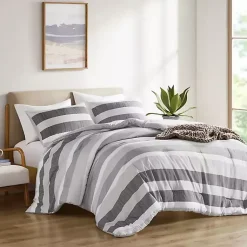 Kirklands Home Comforters|Blake Gray Stripe 2-pc. Twin/Twin XL Comforter Set