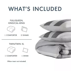 Kirklands Home Comforters|Blake Gray Stripe 2-pc. Twin/Twin XL Comforter Set