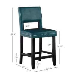 Kirklands Home Bar Stools & Counter Height Stools|Blakely Seat Counter Stool with Black Base Blue
