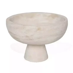 Clearance Blayne Wood Pedestal Bowl Decorative Bowls & Jars