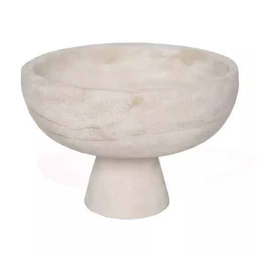 Clearance Blayne Wood Pedestal Bowl Decorative Bowls & Jars
