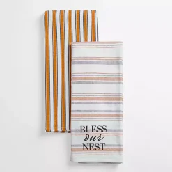 Kirklands Home Kitchen Accessories|Bless Our Nest Striped Kitchen Towels, Set of 2