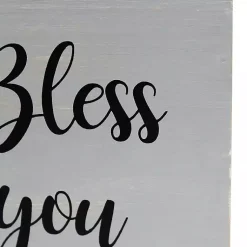 Kirklands Home Bathroom Accessories|Bless You Wood Tissue Box Cover Gray
