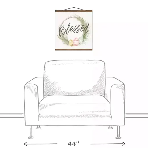 Discount Blessed Egg Wreath Teak Hanging Canvas Art Print Easter Decorations