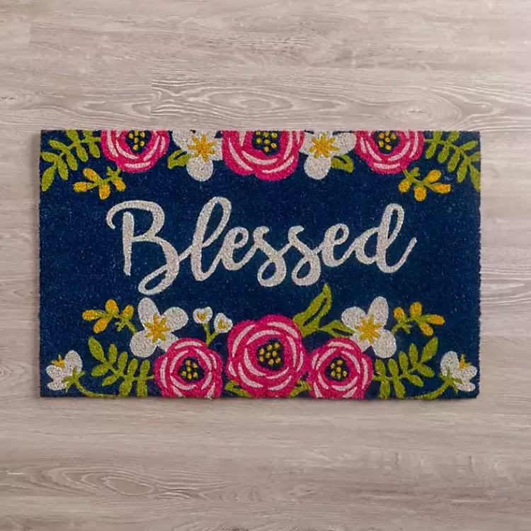 Kirklands Home Doormats|Blessed Floral Doormat